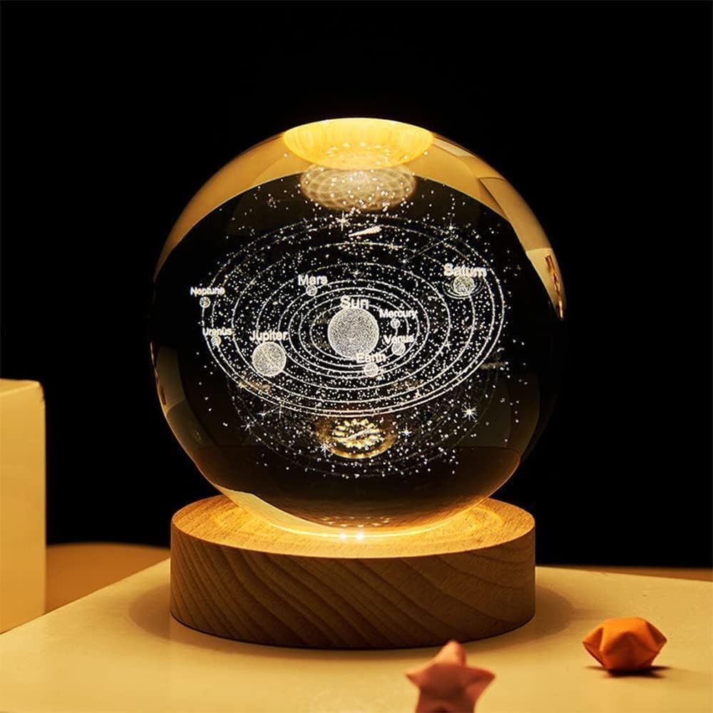 3D Carved Crystal Ball Night Light Best Gift for Friends