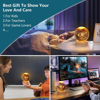 3D Carved Crystal Ball Night Light Best Gift for Friends